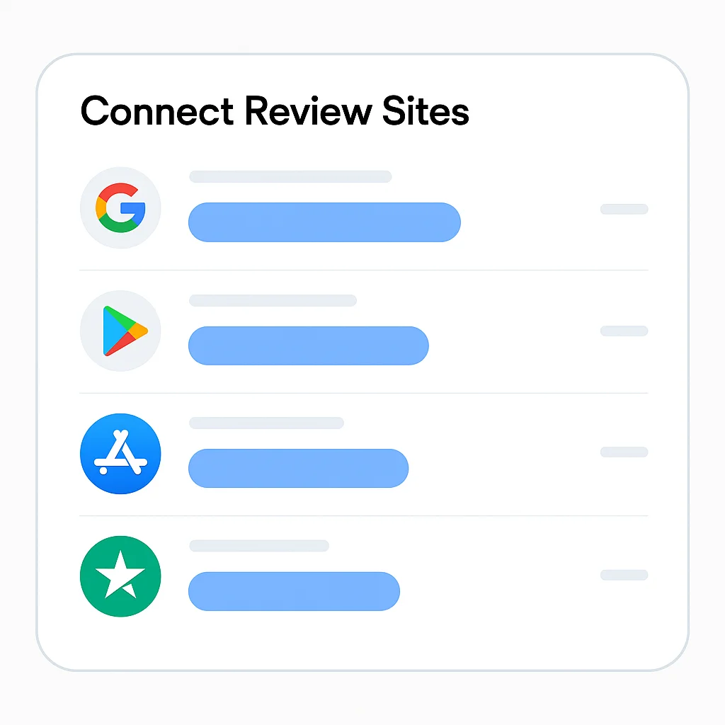 Step 1: Connect Your Review Sites - ReviewSense review management software