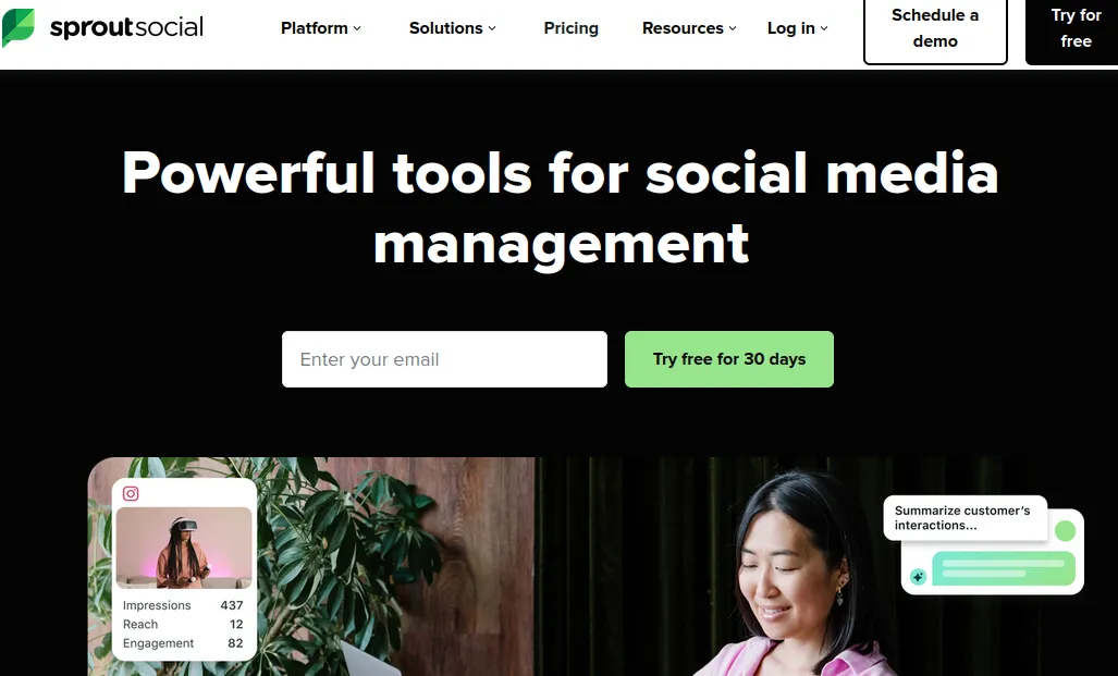 Sprout Social review management software unified inbox for social and reviews - $199/seat/mo platform, ReviewSense offers dedicated Sprout Social alternative for reviews