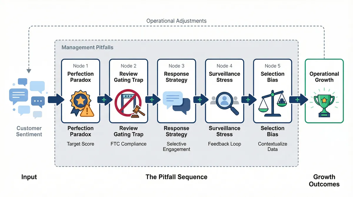 Key pitfalls in reputation management and their impact on customer trust.
