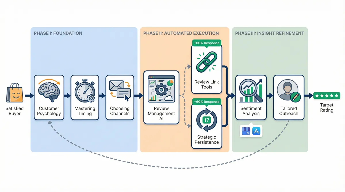 Process showing effective customer feedback request and response strategies.